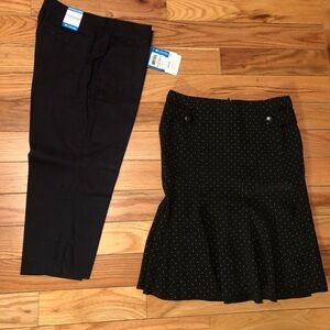 Columbia Black Ankle length pants & Trumpet Skirt with Ruffled Style